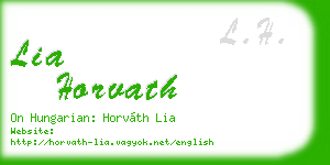 lia horvath business card